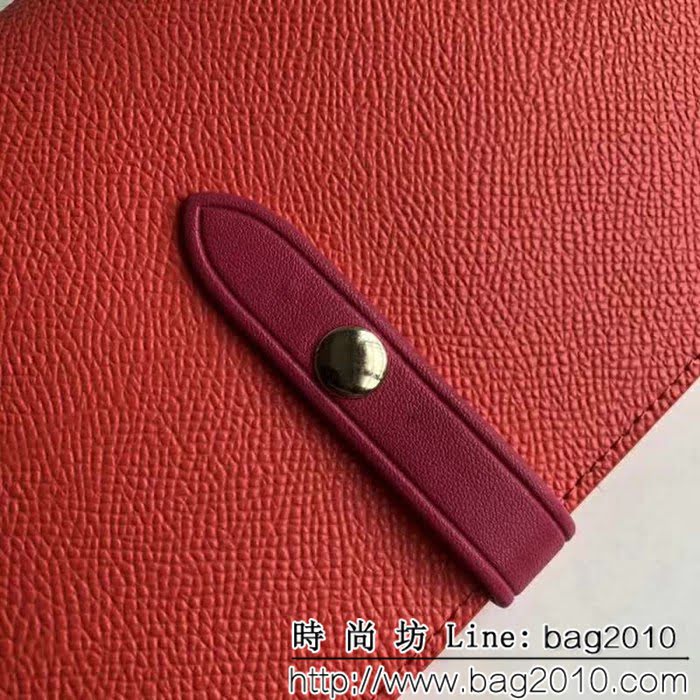 CELINE賽琳原單 專櫃 手掌紋牛皮搭扣拼色錢夾 4148 SL1455